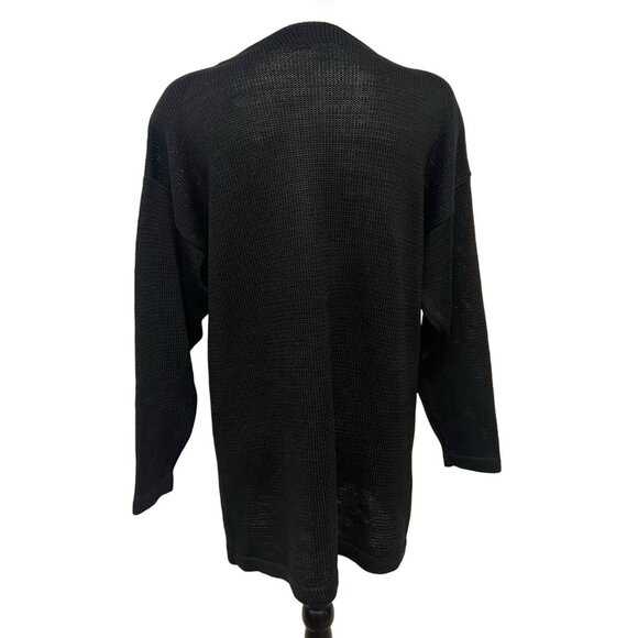 Victoria Jones Vintage 80s Beaded Knit Sweater Dress Shoulder Pad Oversize Tunic - Picture 7 of 12